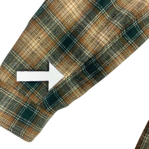 Pendleton Vintage Flannel Jacket Shirt Sz L 1960's Plaid Wool Sport Coat Shacket - Picture 15 of 16